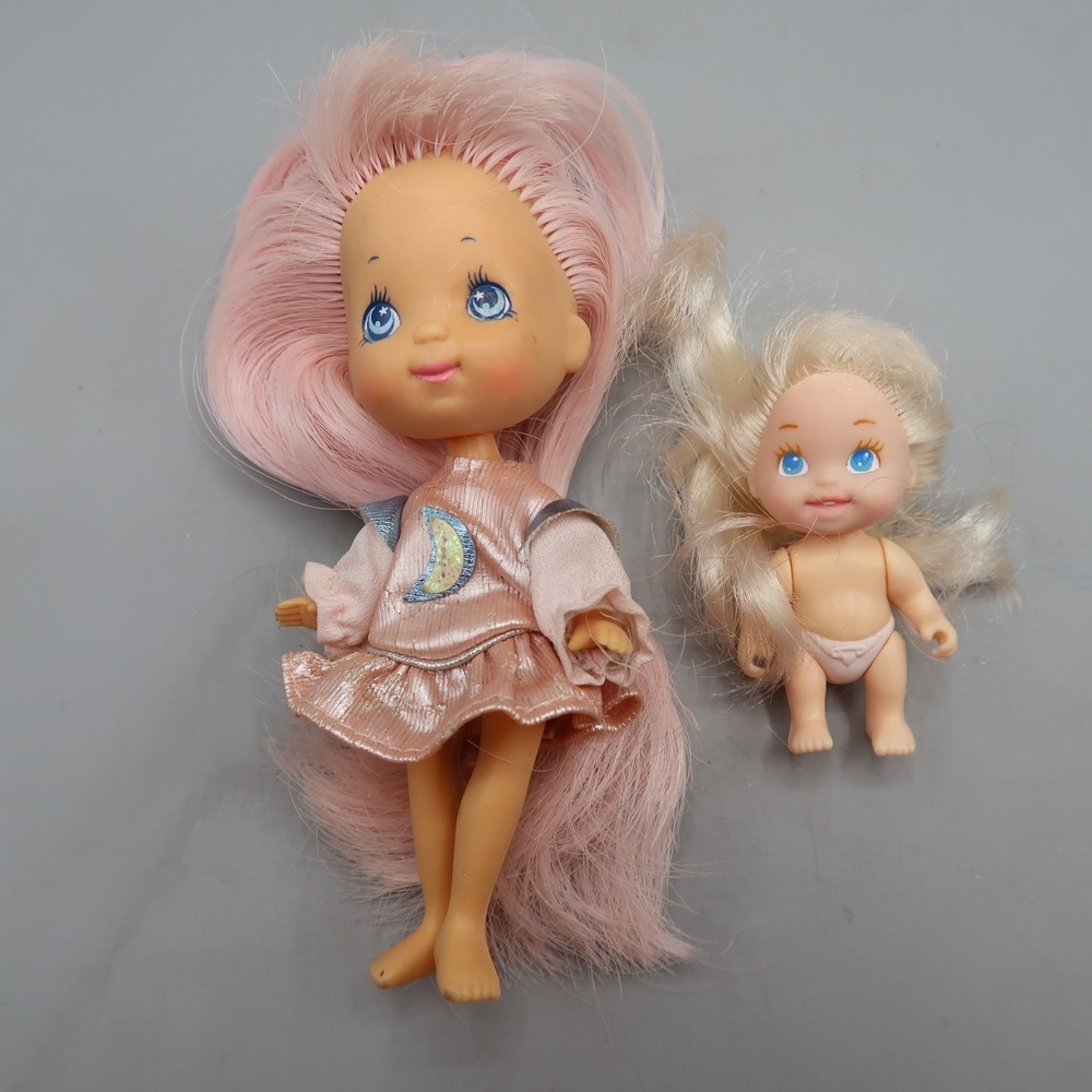 Vintage 1986 Moon Dreamers Doll BLINKY & Baby Star Hasbro 80s Toy Set of 2